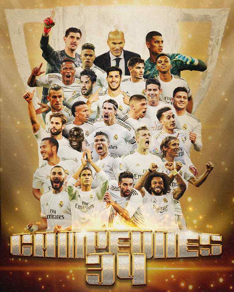  Real Madrid fiton titullin e 34 kampion në La Liga