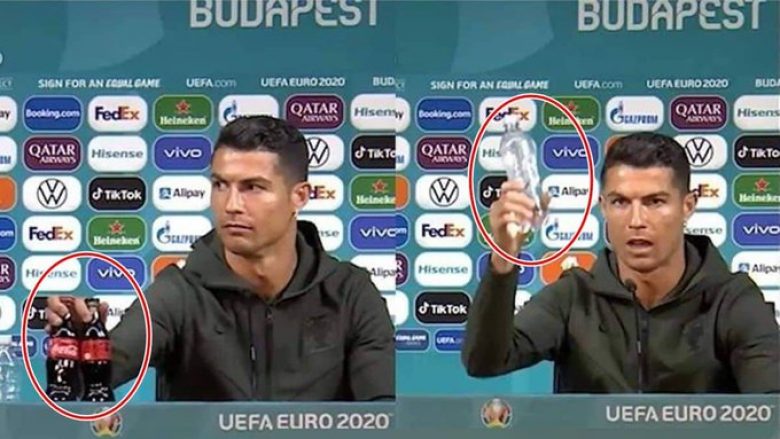  Ronaldo largon Coca Cola-n nga tavolina /VIDEO