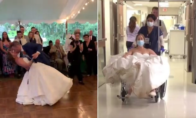  Nusja nxjerr gjurin teksa përkulej në vallëzim, kthehet në dasmë në karrige me rrota (VIDEO)